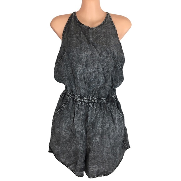 Celebrity Pink Pants - Celebrity Pink Grey Denim Look Romper Size S